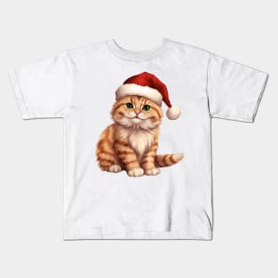 Vintage Christmas Kitten Kids T-Shirt